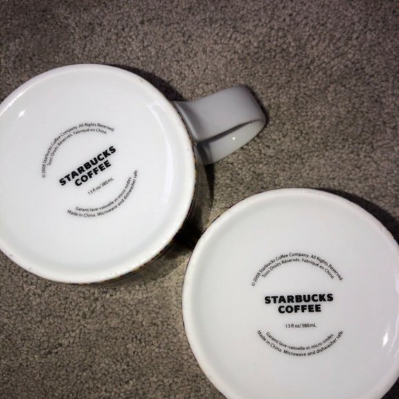 Starbucks 2008 Multi Colored Rainbow Stripe Coffee Mug Set‎ (2) - Picture 3 of 12